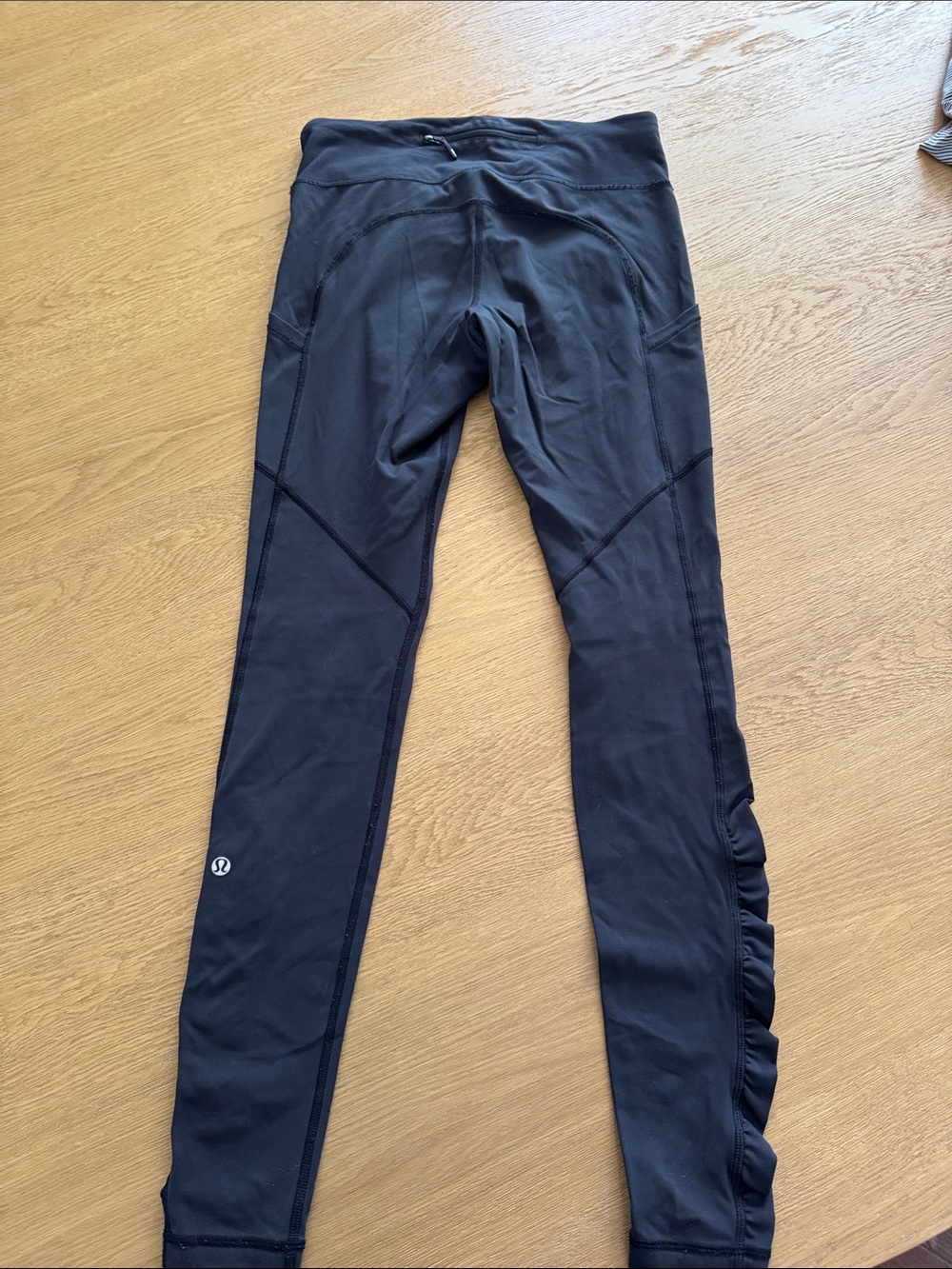 Lululemon Black Ruched Side Leggings